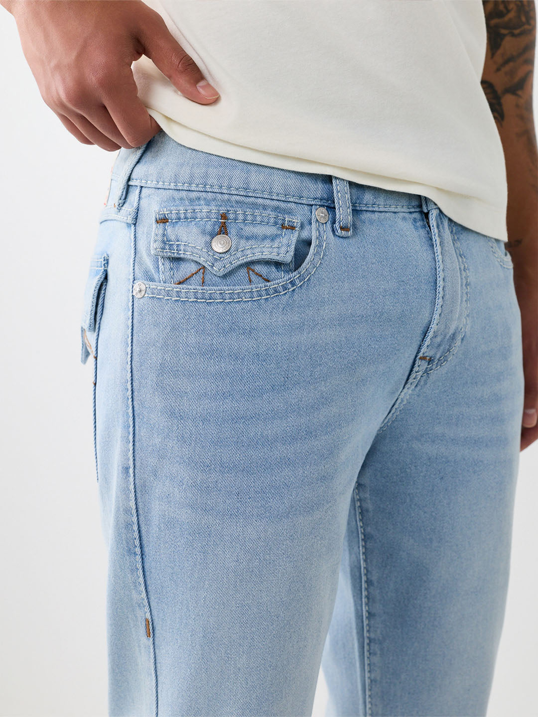 True Religion Blue Slim Fit Geno Big T Stretchable Jeans
