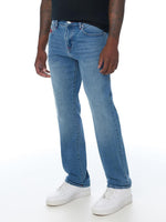 True Religion Men Ricky SN Blue Solid Straight Fit Jeans