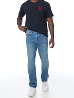 True Religion Men Ricky SN Blue Solid Straight Fit Jeans