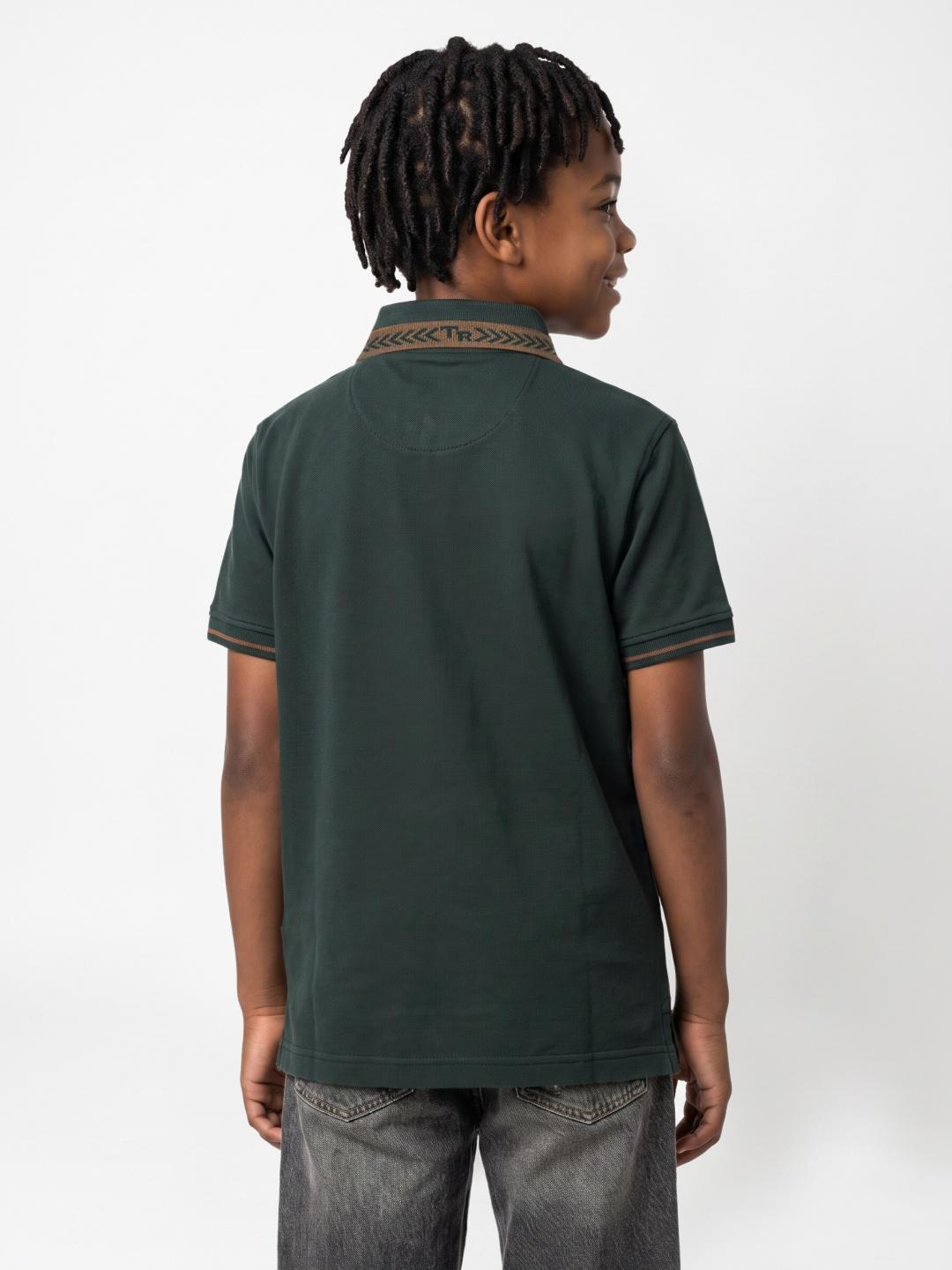 True Religion Boys Green Solid Regular Fit Polo T-Shirt