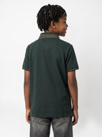 True Religion Boys Green Solid Regular Fit Polo T-Shirt