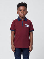 True Religion Boys Red Solid Regular Fit Cotton Polo T-Shirt