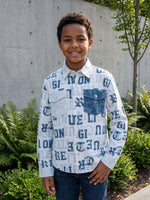True Religion Off White Regular Fit Printed Pure Cotton Shirt