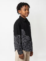 True Religion Boys Black Solid Regular Fit Shirt