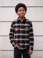 True Religion Boys Black Checked Regular Fit Cotton Shirt