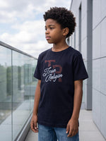 True Religion Boys Navy Graphic Regular Fit Cotton T-Shirt