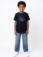 True Religion Boys Navy Graphic Regular Fit Cotton T-Shirt