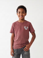 True Religion Boys Rust Solid Regular Fit Cotton T-Shirt