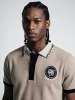 True Religion Men Beige Solid Regular Fit Polo T-Shirt