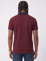 True Religion Men Wine Solid Regular Fit Cotton Polo T-Shirt