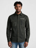 True Religion Men Olive Regular Fit Solid Shirt