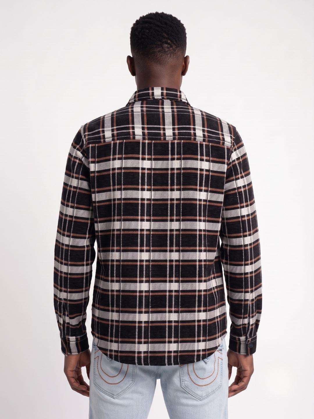 True Religion Black Regular Fit Checked Shirt
