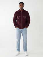 True Religion Men Wine Solid Regular Fit Cotton Shirt