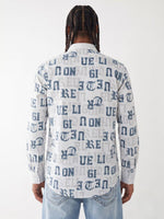 True Religion Off White Regular Fit Printed Pure Cotton Shirt