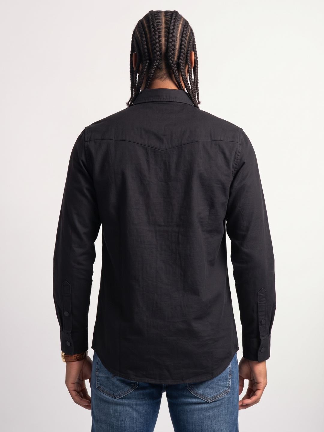 True Religion Men Black Embellished Regular Fit Shirt