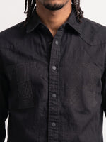True Religion Men Black Embellished Regular Fit Shirt