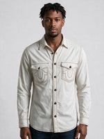 True Religion Men White Solid Regular Fit Shirt