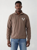 True Religion Men Light Brown Solid Regular Fit Sweatshirt