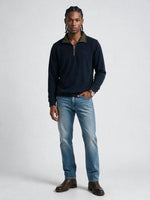 True Religion Men Navy Solid Regular Fit Sweatshirt