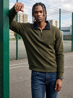 True Religion Men Olive Solid Regular Fit Sweatshirt