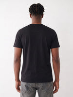 True Religion Black Regular Fit Graphic Cotton Tshirt