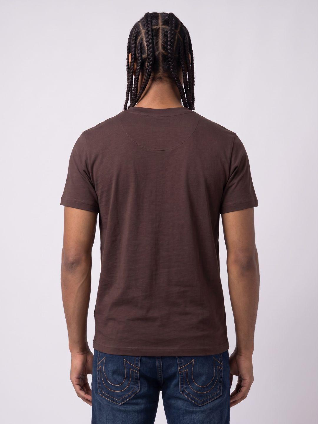 True Religion Coffee Regular Fit Solid Pure Cotton Tshirt