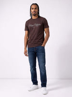 True Religion Coffee Regular Fit Solid Pure Cotton Tshirt
