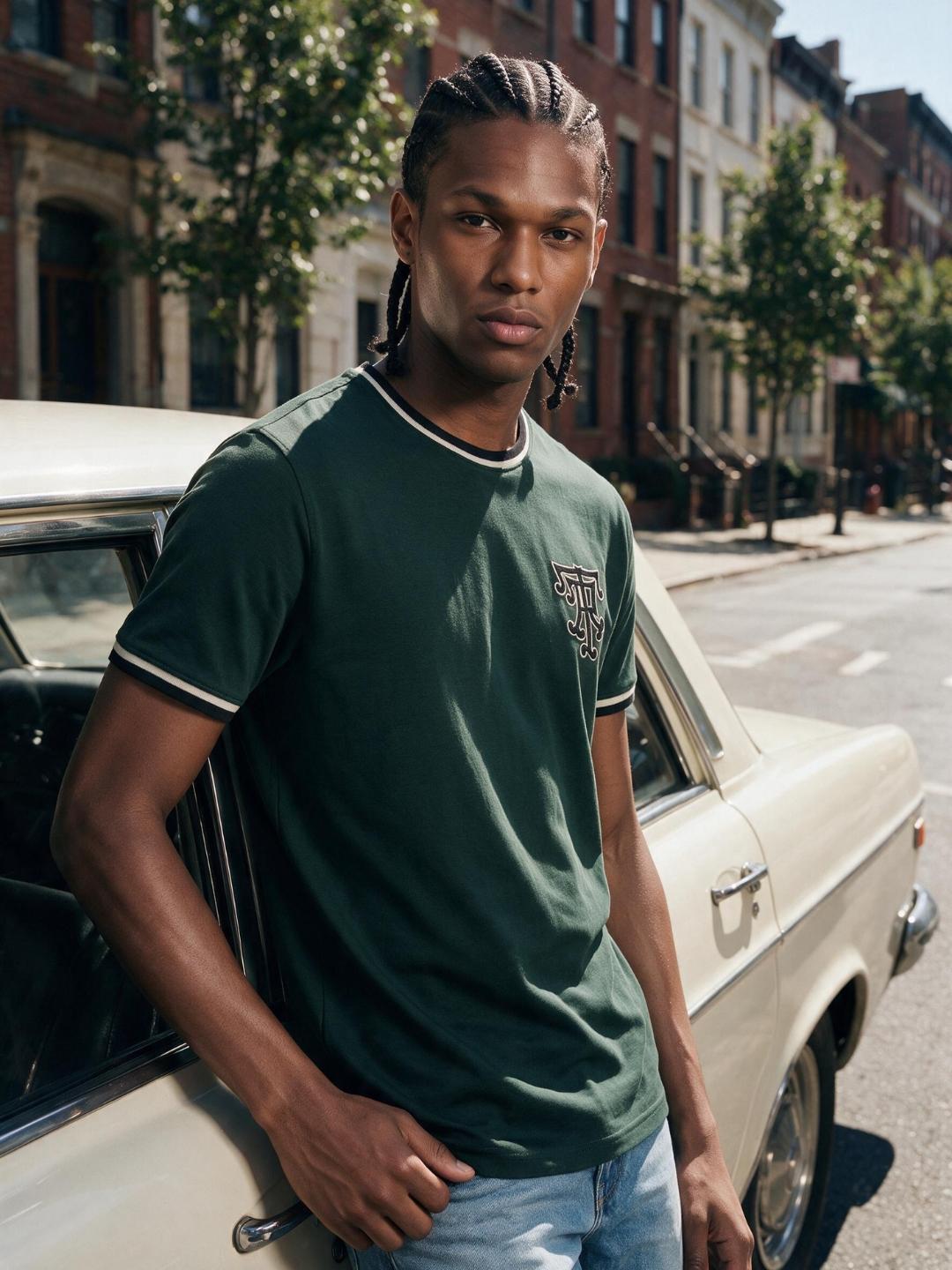 True Religion Men Green Regular Fit Solid T-Shirt