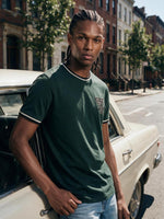 True Religion Men Green Regular Fit Solid T-Shirt