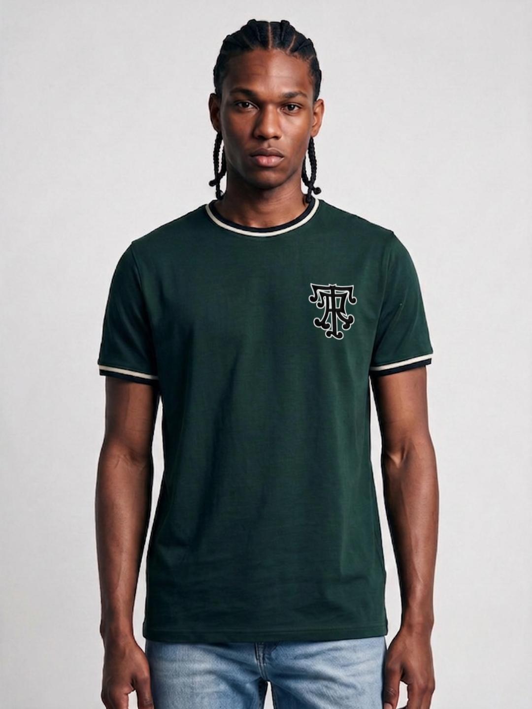 True Religion Men Green Regular Fit Solid T-Shirt