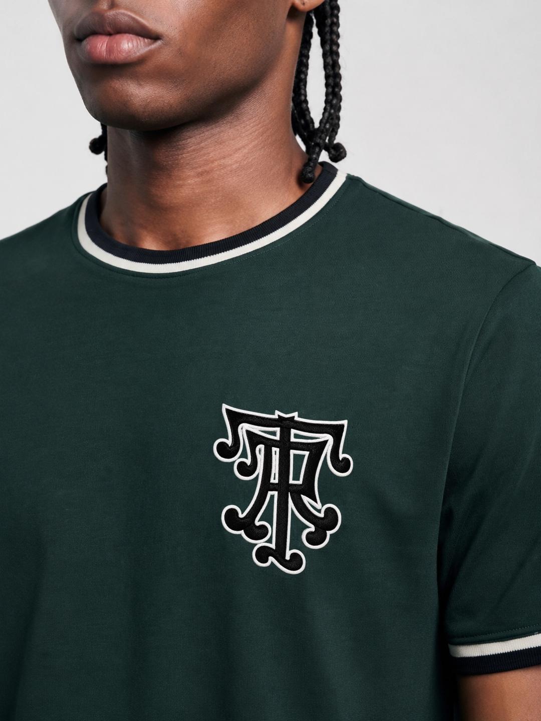 True Religion Men Green Regular Fit Solid T-Shirt