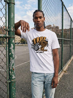 True Religion White Regular Fit Graphic Pure Cotton Tshirt