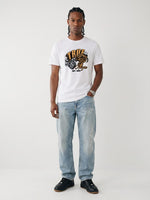 True Religion White Regular Fit Graphic Pure Cotton Tshirt