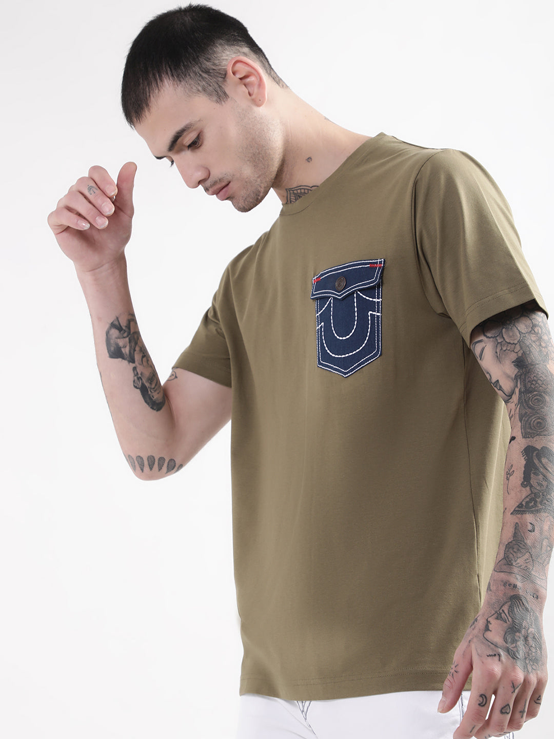 True Religion Olive Regular Fit T-Shirt