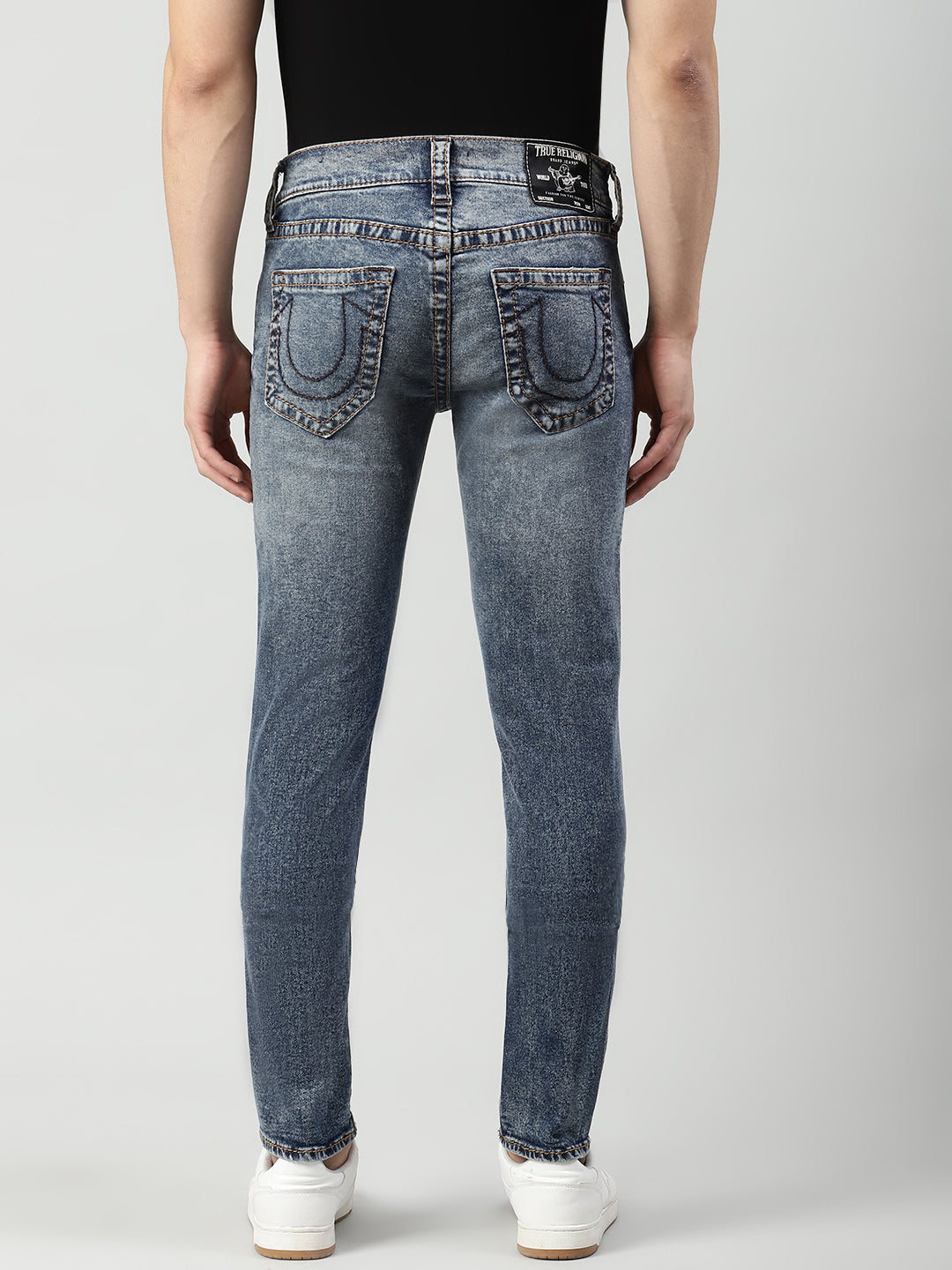 True Religion Men Blue Solid Skinny Fit Jeans