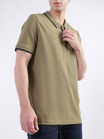 True Religion Olive Fashion Logo Regular Fit Polo T-Shirt