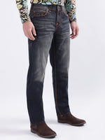 True Religion Men Blue Solid Relaxed Fit Jeans