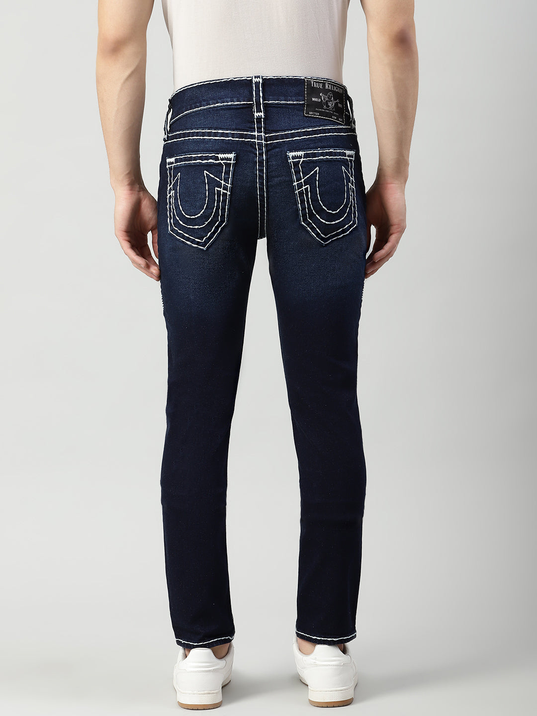True Religion Men Blue Solid Skinny Fit Jeans