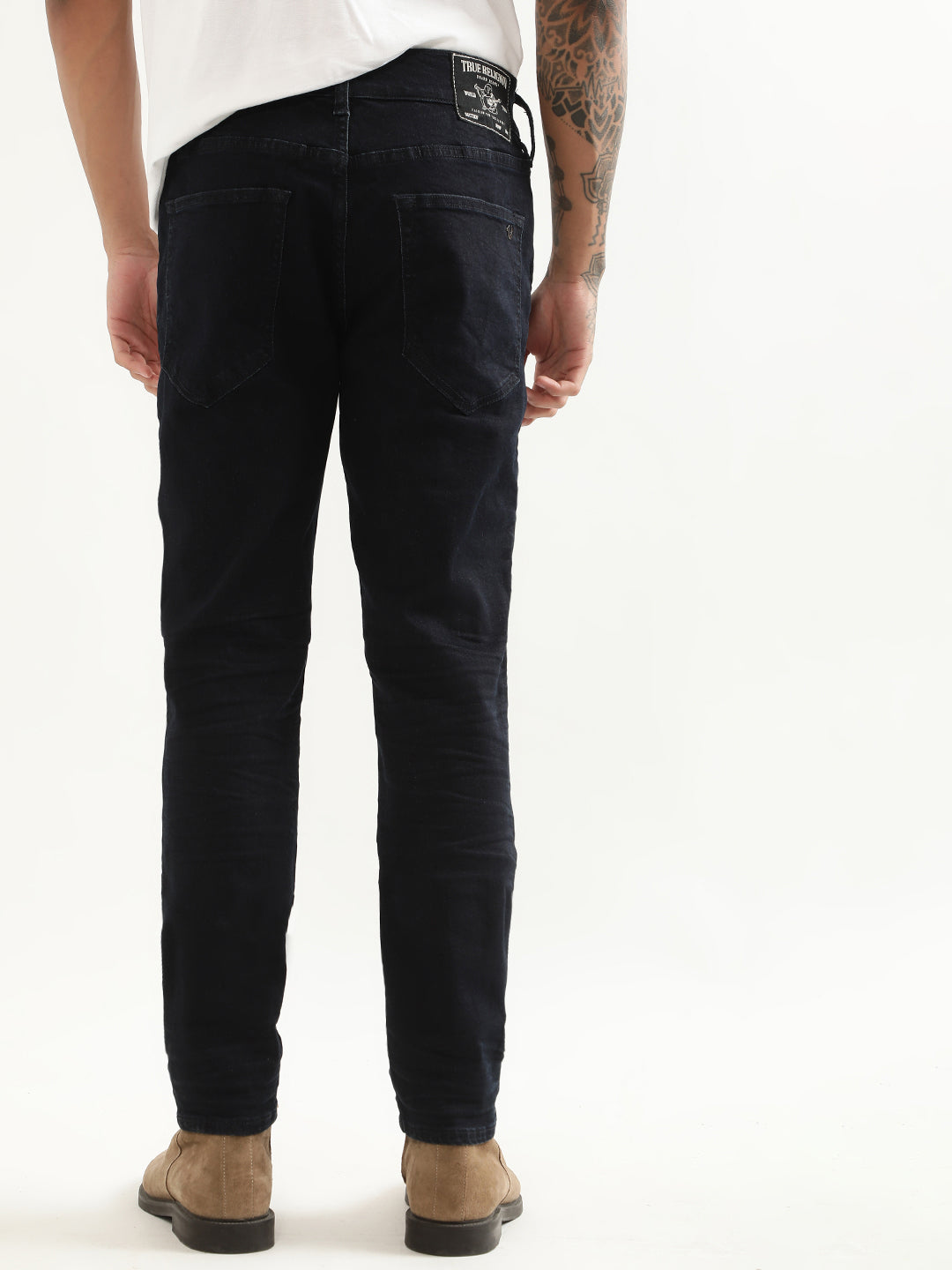 True Religion Metal Horseshoe Skinny Dark Blue Mid Rise Jeans