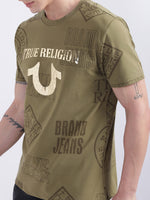True Religion Olive Logo Regular Fit T-Shirt