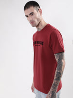 True Religion Wine Typographic Logo Regular Fit T-Shirt