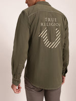 True Religion Olive Regular Fit Shirt