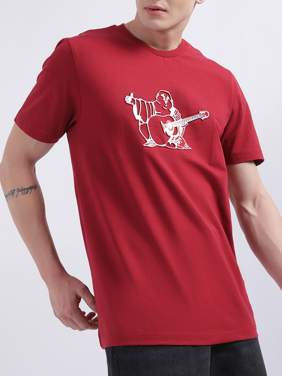 True Religion Red Logo Regular Fit T-Shirt