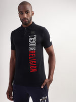 True Religion Peacoat Logo Regular Fit Polo T-Shirt