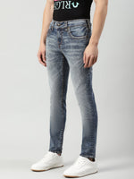 True Religion Men Blue Solid Skinny Fit Jeans