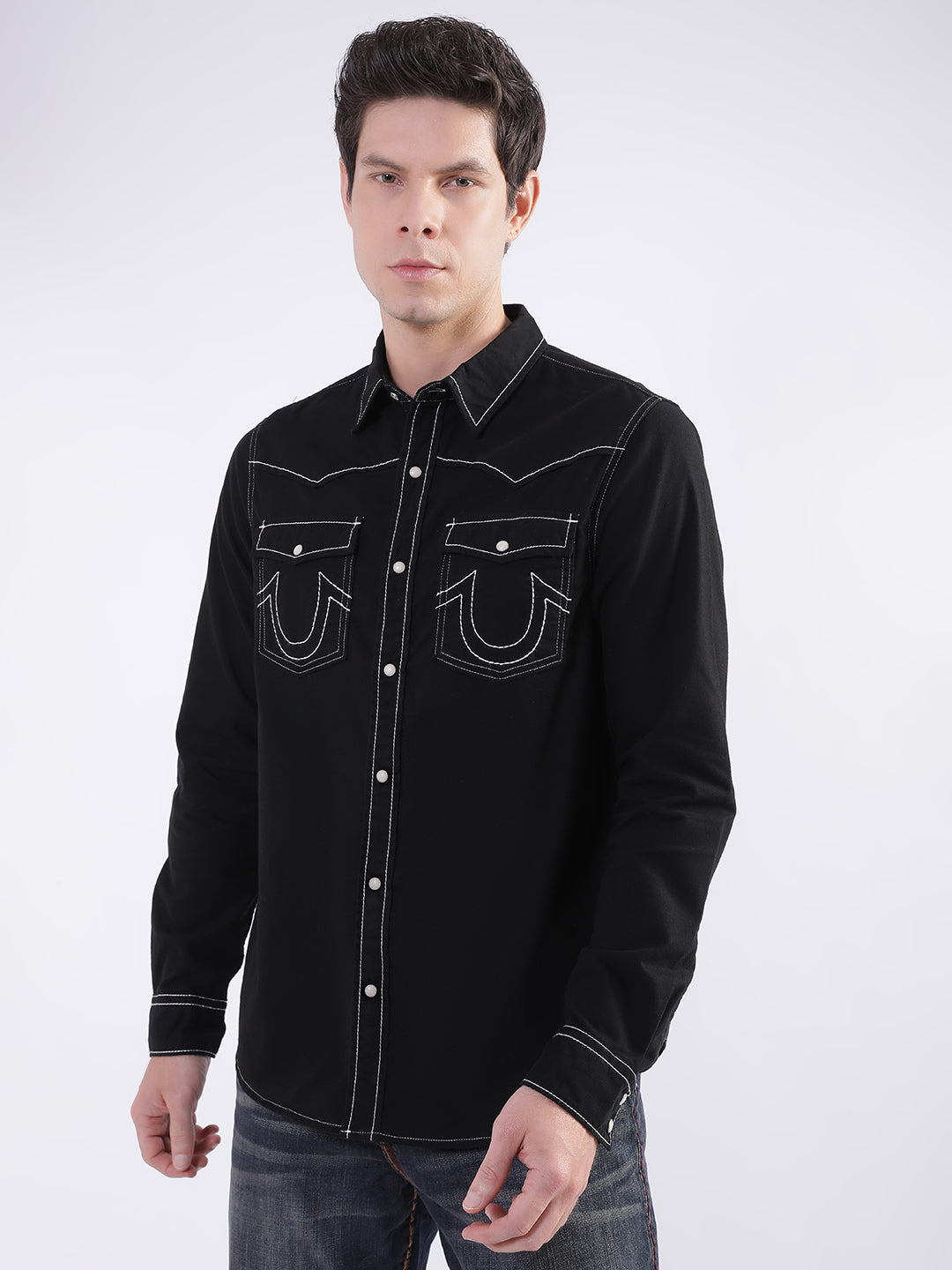 True Religion Black Fashion Regular Fit Shirt