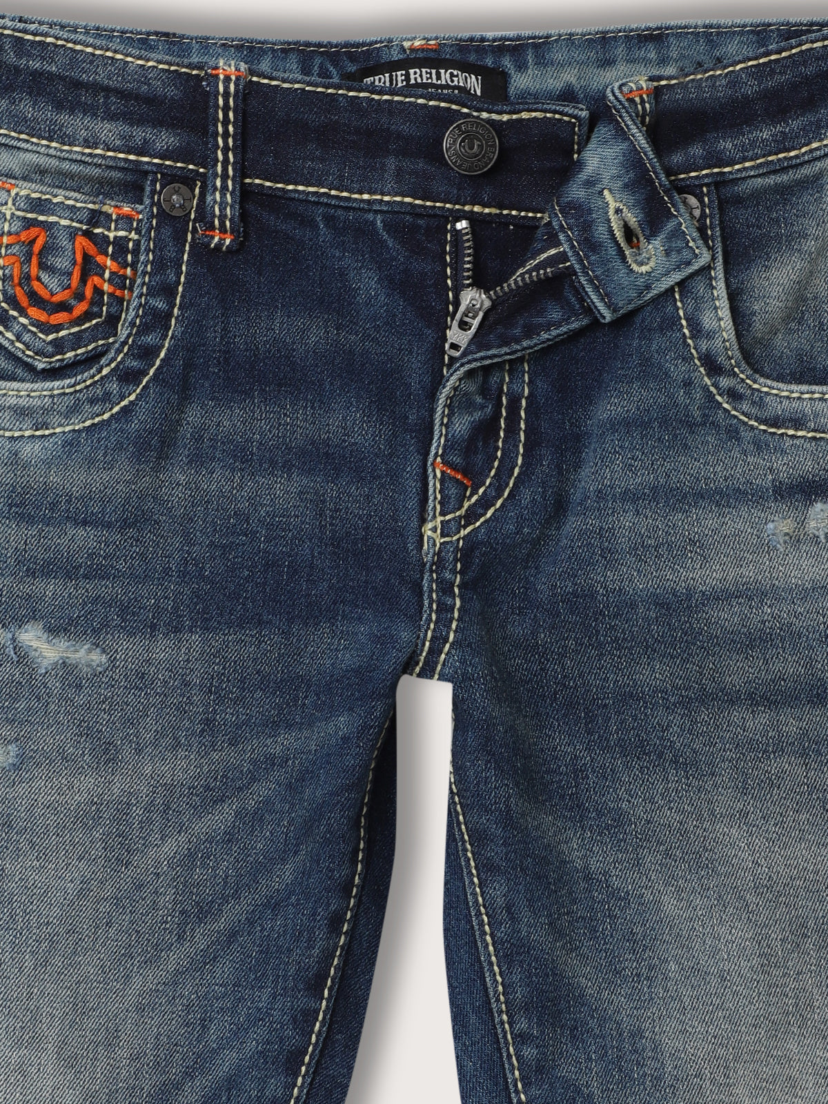 True Religion Boys Blue Solid Slim Fit Jeans