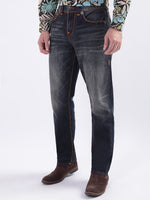 True Religion Men Blue Solid Relaxed Fit Jeans