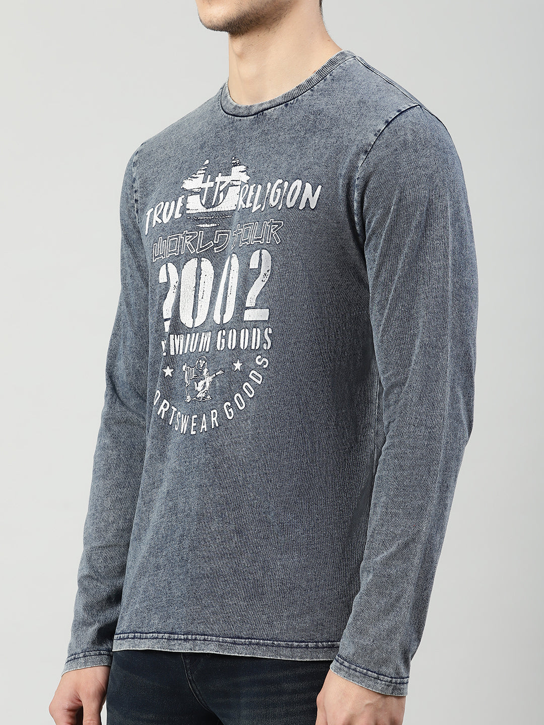 True Religion Indigo Printed Regular Fit T-Shirt