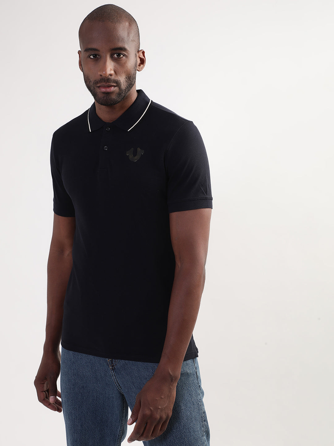 True Religion Peacoat Regular Fit Polo T-Shirt